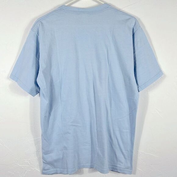 🔥 Vintage Y2K NIKE Block Spellout Graphic Tee Men Light Blue Sz Lg - PERFECT! - Picture 4 of 5